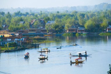 Dal Gölü, Srinagar Jammu ve Kashmir 'in hava manzarası, Hindistan