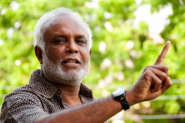 Delhi, Hindistan yolunda protesto yapan sosyal aktivist..