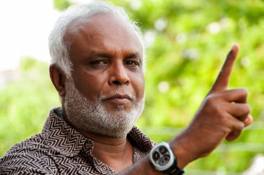 Delhi, Hindistan yolunda protesto yapan sosyal aktivist..