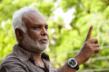 Delhi, Hindistan yolunda protesto yapan sosyal aktivist..