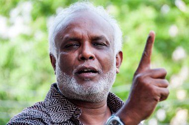 Delhi, Hindistan yolunda protesto yapan sosyal aktivist..