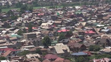 Srinagar şehir manzarası Hari Parbat Eski Kale, Kashmir, Hindistan.