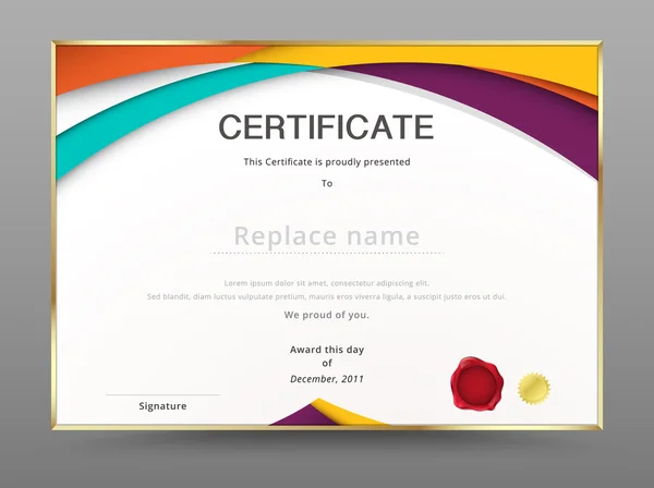 Modern certificate appreciation template. diploma design. vector — Stock Vector
