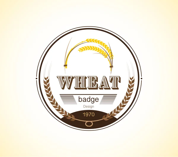 Vintage wheat ear badge design template. vector illustration. — Stock Vector