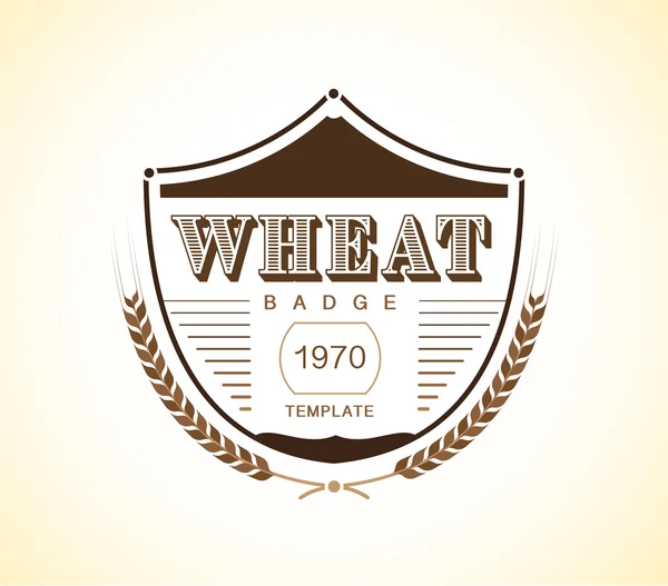 Vintage wheat badge design template. vector stock. — Stock Vector