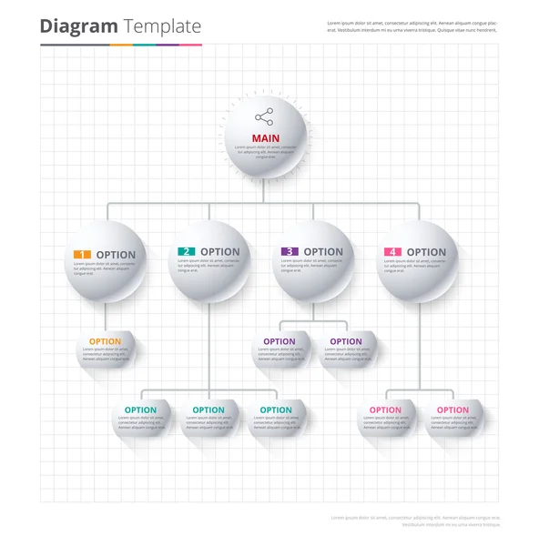 Шаблон діаграми, шаблон діаграми організації. шаблон потоку . — стоковий вектор