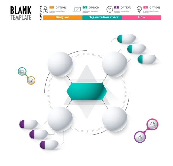 Plantilla de diagrama, plantilla de organigrama. plantilla de flujo . — Vector de stock