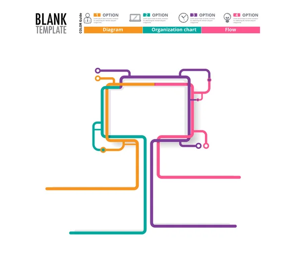 Plantilla de diagrama, plantilla de organigrama. plantilla de flujo . — Vector de stock