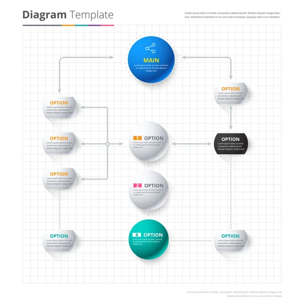 Diagram Template, Organization chart template. flow template. — Stock Vector