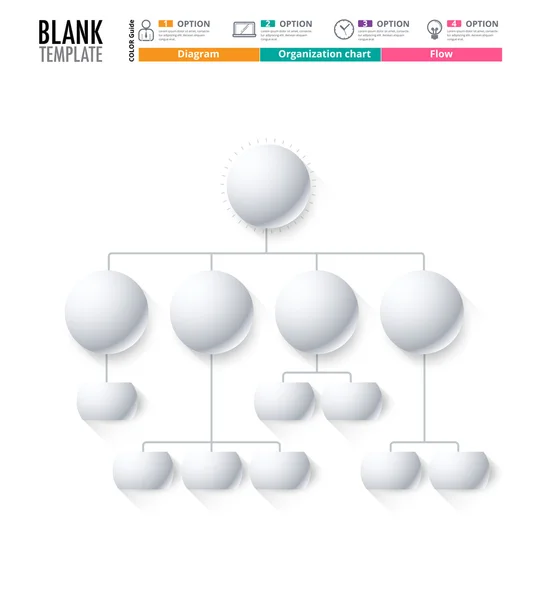 Plantilla de diagrama, plantilla de organigrama. plantilla de flujo . — Vector de stock