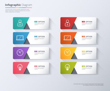 Modern minimal arrow elements for business infographics. clipart
