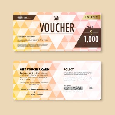 Lüks hediye çeki şablonu. tanıtım kartı, kupon tasarımı. VEC
