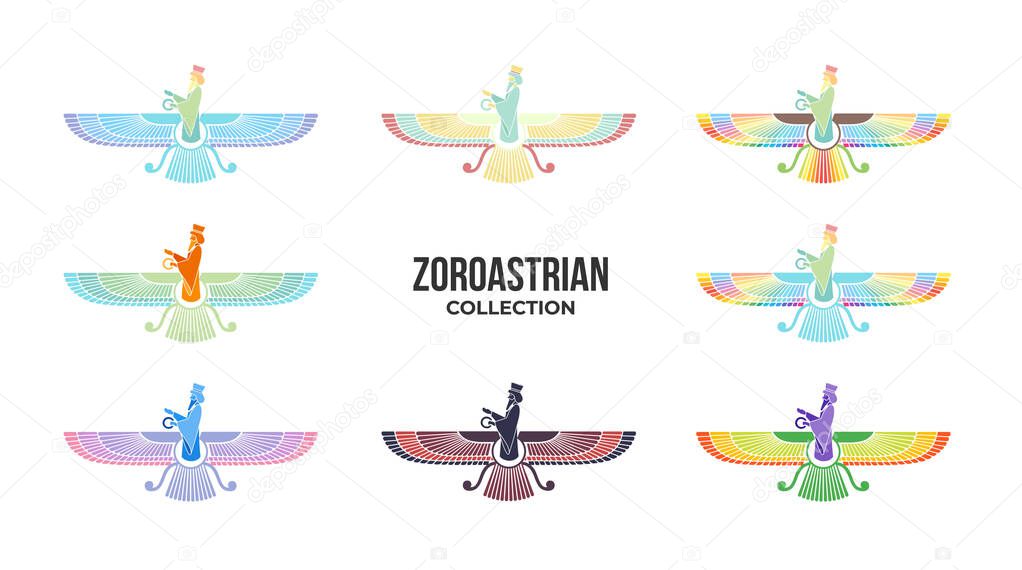 Parsi new year symbol vector. Zorostrian symbol illustration.