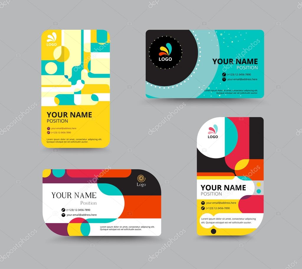 Business card template. name card design for business. include sample text layout. vector illustration. simple name tag design concept.