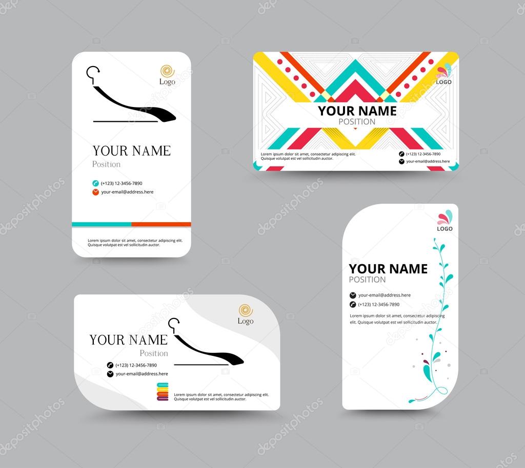 Business card template. name card design for business. include sample text layout. vector illustration. simple name tag design concept.
