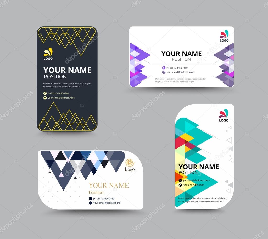 Business card template with Triangle abstract concept and commer