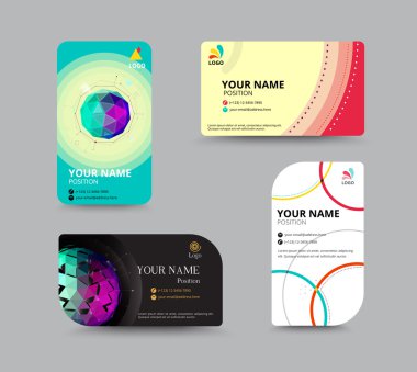 Kartvizit şablonu, kartvizit düzen tasarımı, vektör Hüseyin