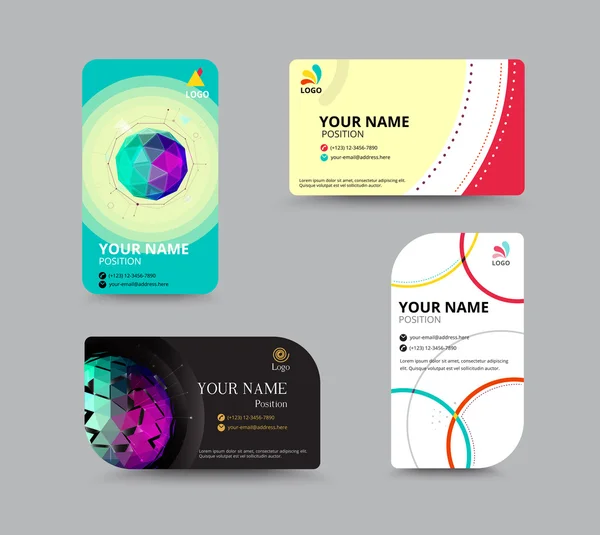 Plantilla tarjeta de visita. diseño de tarjetas de nombre para negocios. incluyen s — Vector de stock