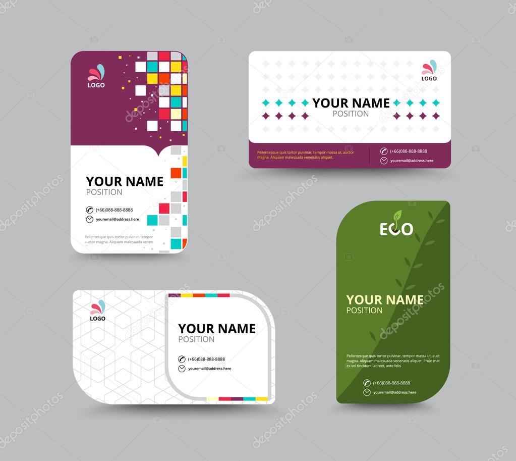 Contact card template. Business name card design set. vector ill