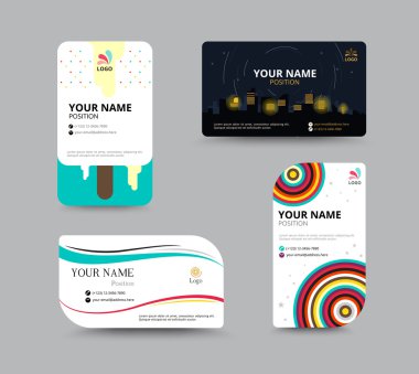 Kartvizit şablonu, kartvizit düzen tasarımı, vektör Hüseyin