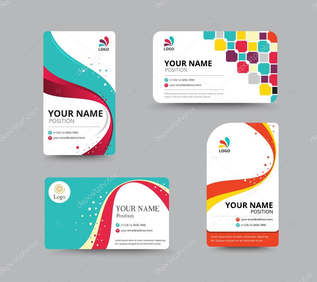 Business card template design with floral concept. vector illust