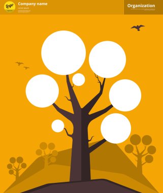 Kuruluş Grafiği infographics bir ağaç. vektör çizim