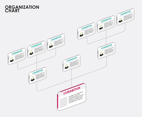 Organigrama infografías con árbol. ilustración vectorial — Vector de stock