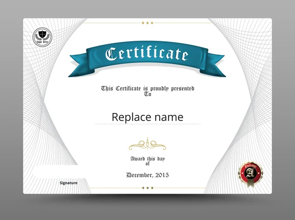 Certificat diplôme frontière, modèle de certificat. vecteur illustr — Image vectorielle