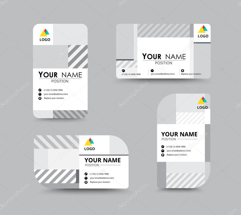 Mono chrome business card template. contempolary design. vector 