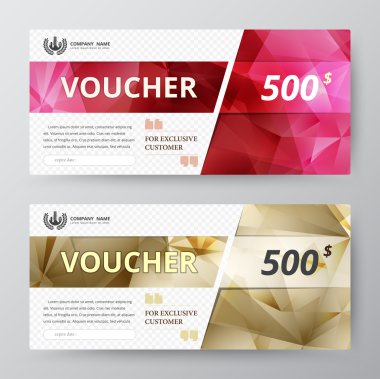 Hediye çeki şablonu. tanıtım kartı, kupon tasarımı. Tanrı'nın Askerleri'ni vektör