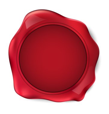 Kırmızı mum mühür damgası. vektör çizim.