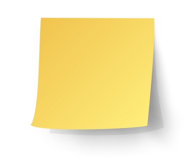 Sarı yapışkan not, Post-it. vektör çizim.