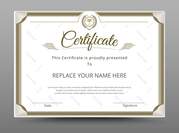 Elegante modello di certificato. Tema formale del certificato aziendale . — Vettoriale Stock