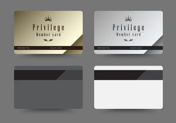 Arany és ezüst privilege kártya-tag sablon design. vecto — Stock Vector
