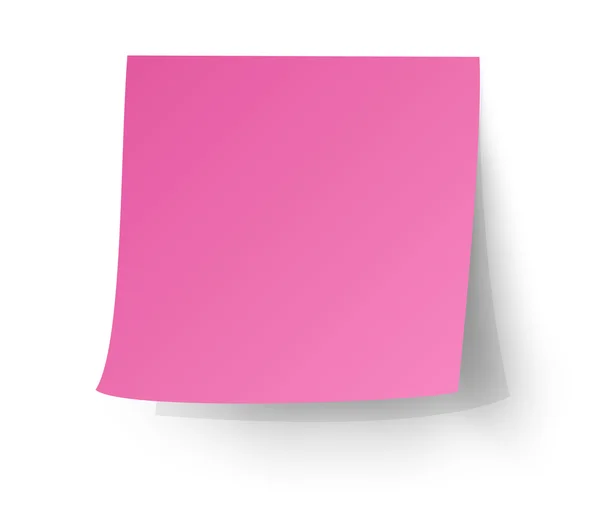 Um bilhete cor-de-rosa, Post-it. ilustração vetorial . — Vetor de Stock