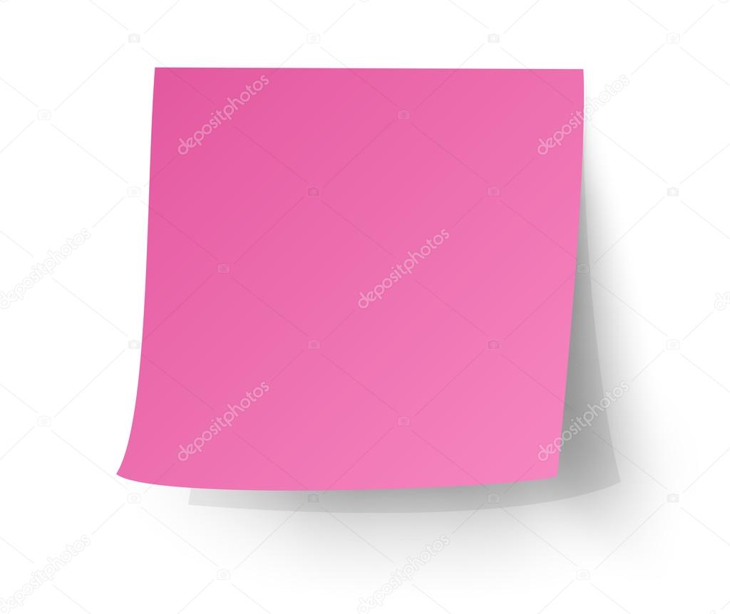 Note rose collante, Postit. illustration vectorielle . Stock Vector by ©aohodesigndp 99003384