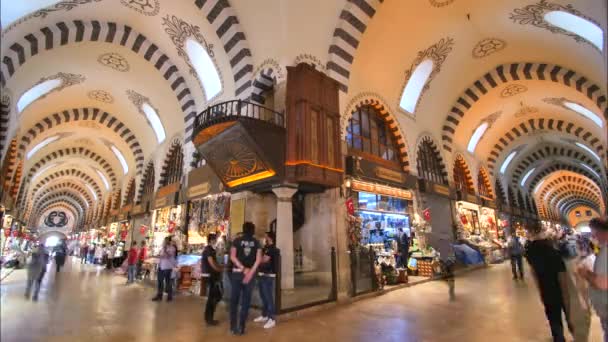 Time Lapse of Spice Bazaar Interior Under pandemin, Istanbul — Stockvideo