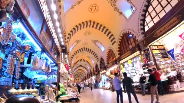 Time Lapse of Spice Bazaar Interior durante a pandemia, Istambul — Vídeo de Stock