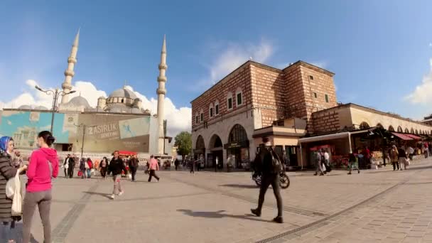 Time Lapse Spice Bazaar egyiptomi bazár Isztambulban a világjárvány idején — Stock videók