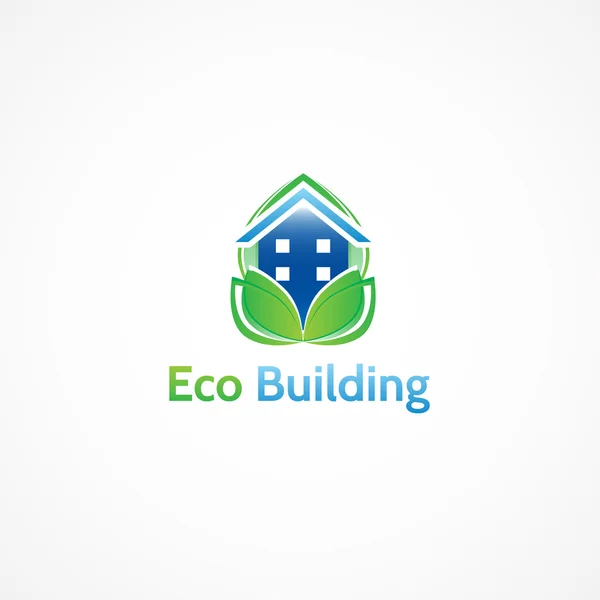 Eco Building, ekologicky šetrná. — Stockový vektor