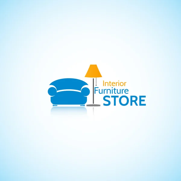 Tienda de muebles, Muebles y accesorios para el hogar . — Vector de stock