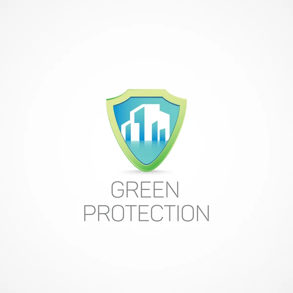 Πράσινη προστασία, προστασία ιδιοκτησίας. — Διανυσματικό Αρχείο