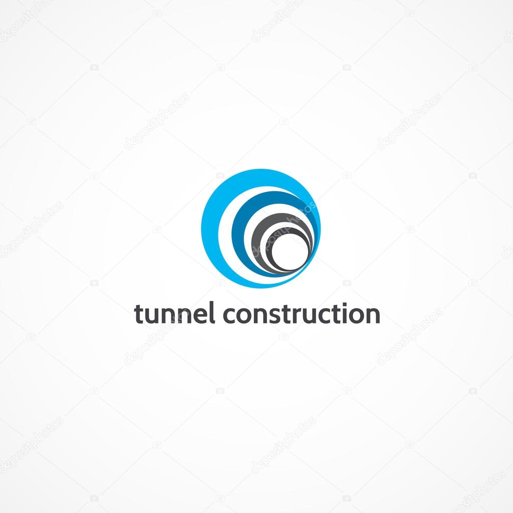 Logo of the tunnel, construction works, tunnels.