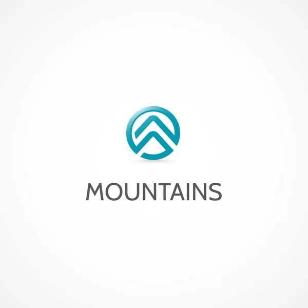 Montañas, logo sobre el tema de los viajes . — Vector de stock