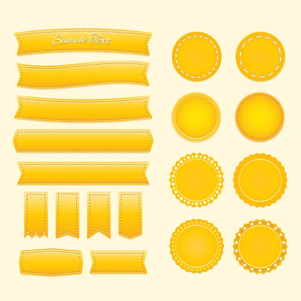 Étiquettes et rubans jaunes . — Image vectorielle