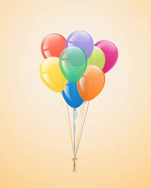Balões festivos no pacote . — Vetor de Stock