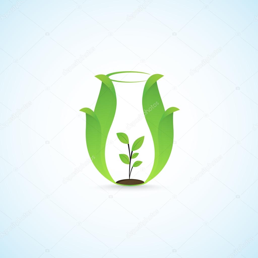 A plant in a jar, bright picture.