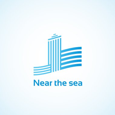 Property by the sea. clipart
