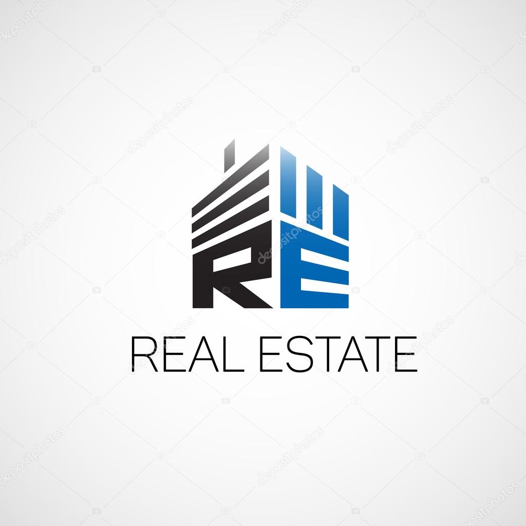 Logo for real estate agency in the flat style.