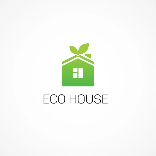 Eco Casa, logotipo, construcción respetuosa del medio ambiente . — Vector de stock